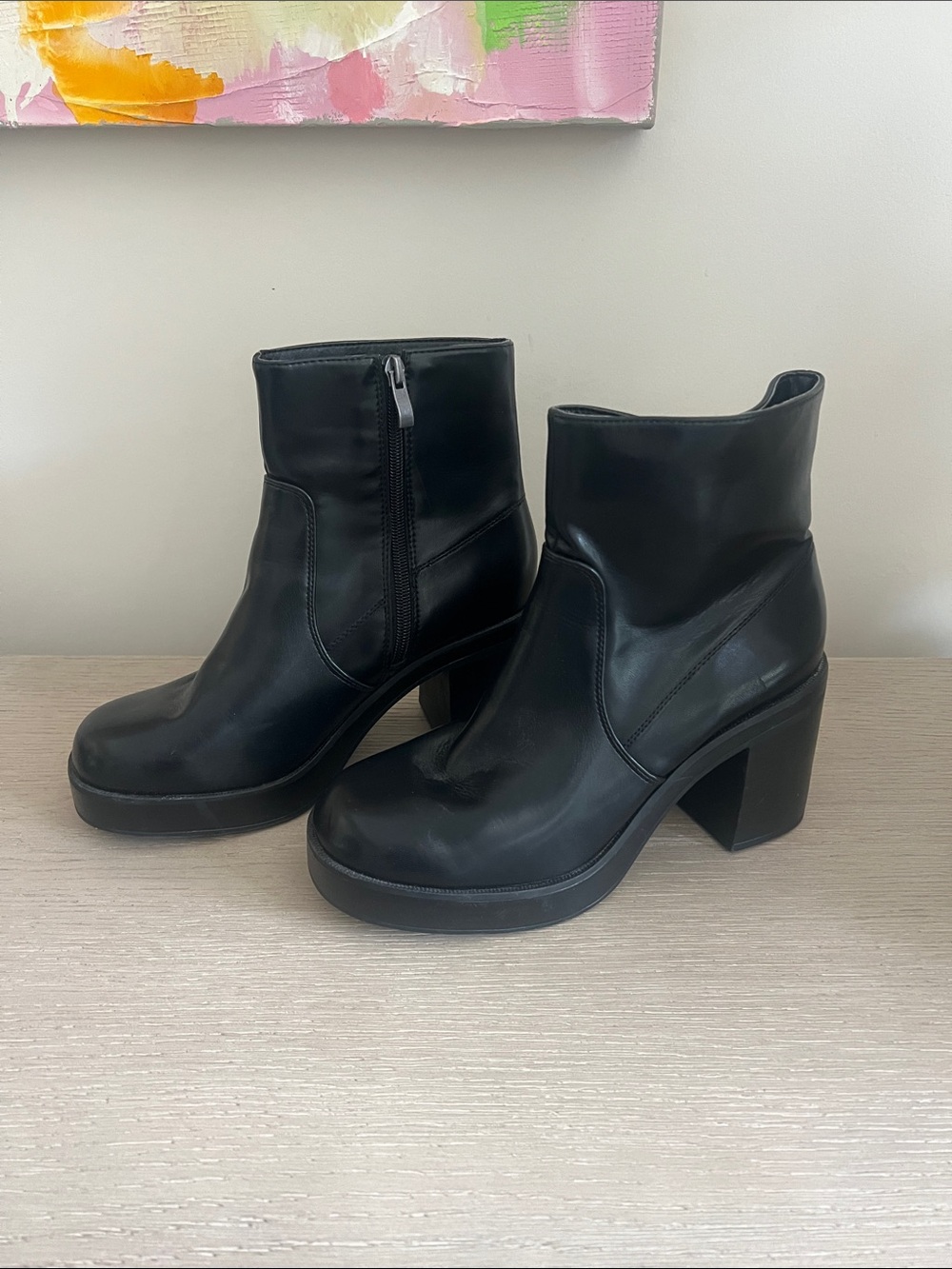 Women’s Madden girl Tornnado platform boot black size 8 1/2 chunky heel